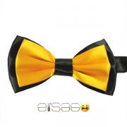 Желтая галстук-бабочка с черным обрамлением