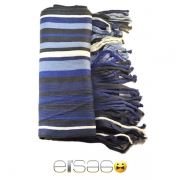 Синий в полоску мужской акриловый шарф. Мода осень-зима 2013-2014